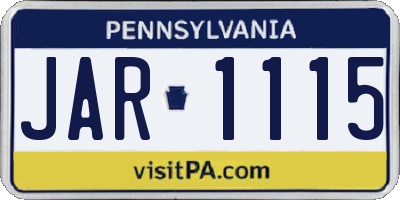 PA license plate JAR1115