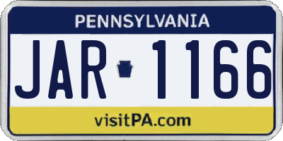 PA license plate JAR1166