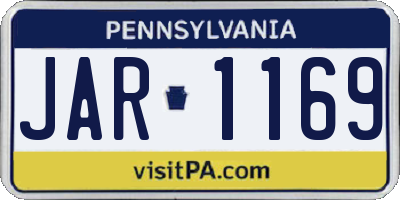 PA license plate JAR1169