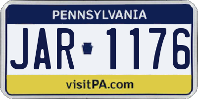PA license plate JAR1176