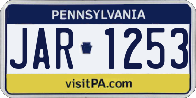 PA license plate JAR1253