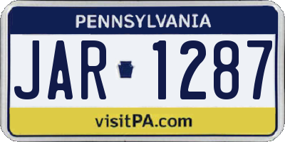 PA license plate JAR1287