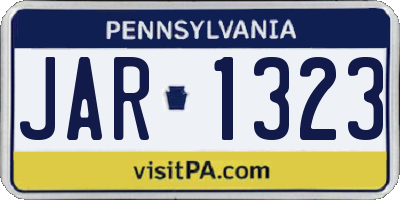 PA license plate JAR1323