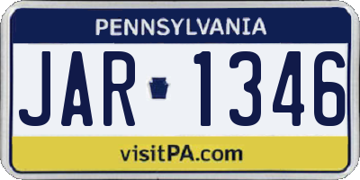 PA license plate JAR1346