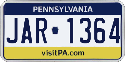 PA license plate JAR1364