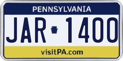 PA license plate JAR1400