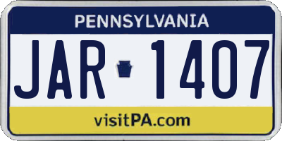 PA license plate JAR1407