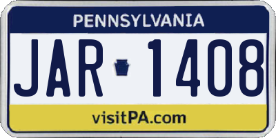 PA license plate JAR1408