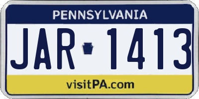PA license plate JAR1413