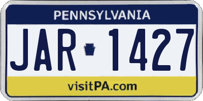 PA license plate JAR1427