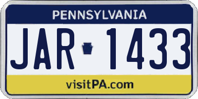 PA license plate JAR1433