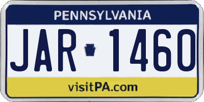 PA license plate JAR1460