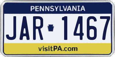 PA license plate JAR1467