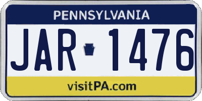 PA license plate JAR1476