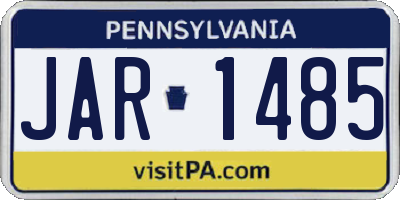 PA license plate JAR1485