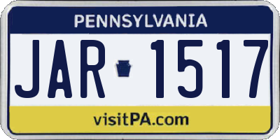 PA license plate JAR1517