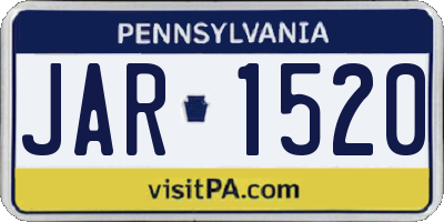 PA license plate JAR1520
