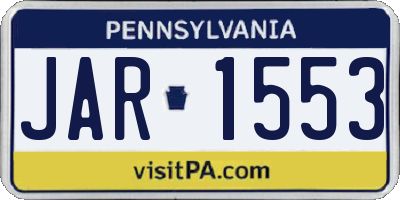 PA license plate JAR1553