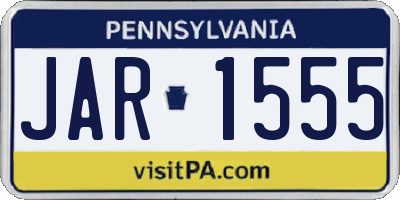 PA license plate JAR1555