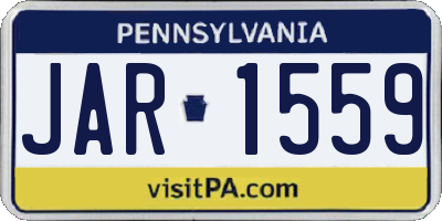PA license plate JAR1559