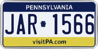 PA license plate JAR1566