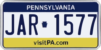 PA license plate JAR1577