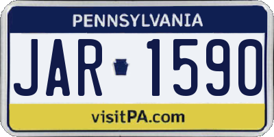 PA license plate JAR1590
