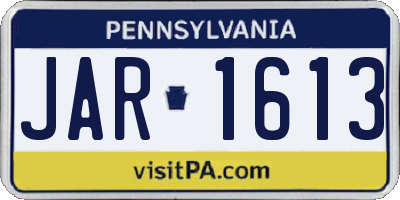 PA license plate JAR1613