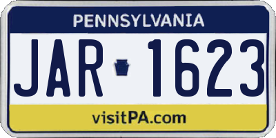 PA license plate JAR1623