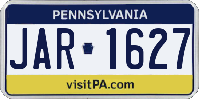 PA license plate JAR1627