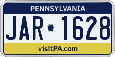 PA license plate JAR1628