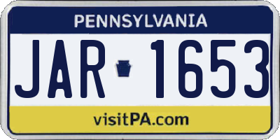 PA license plate JAR1653
