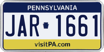 PA license plate JAR1661