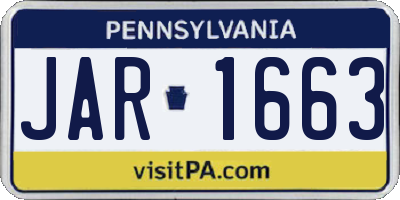 PA license plate JAR1663
