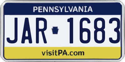 PA license plate JAR1683