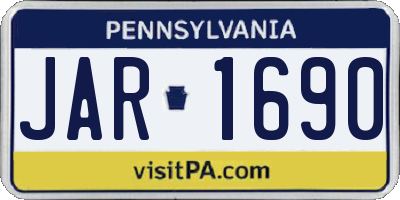 PA license plate JAR1690