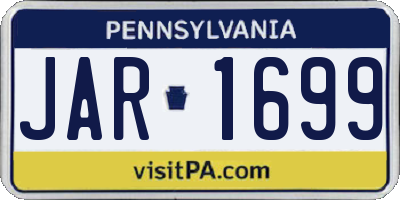PA license plate JAR1699