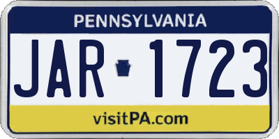 PA license plate JAR1723