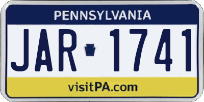 PA license plate JAR1741