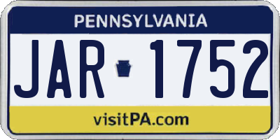 PA license plate JAR1752