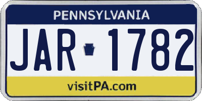 PA license plate JAR1782