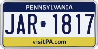 PA license plate JAR1817