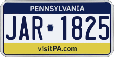 PA license plate JAR1825