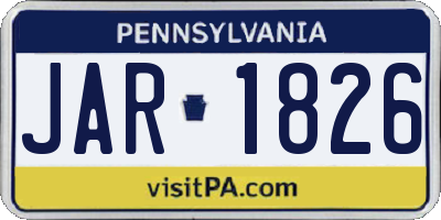 PA license plate JAR1826