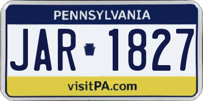 PA license plate JAR1827