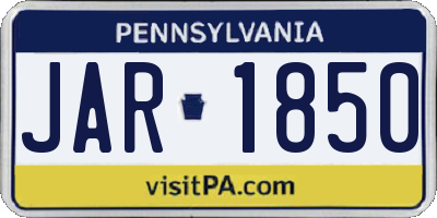PA license plate JAR1850