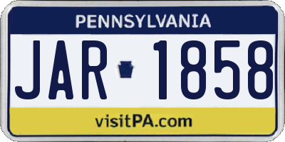 PA license plate JAR1858