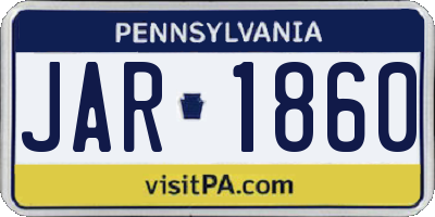 PA license plate JAR1860
