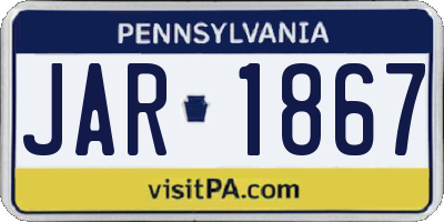 PA license plate JAR1867