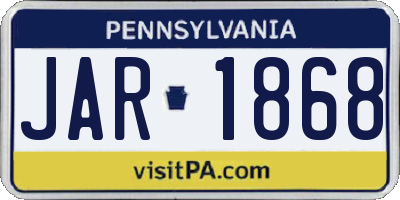 PA license plate JAR1868